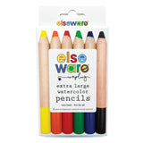 Extra-Large Watercolor Pencils - 6 Eco-Friendly Colors