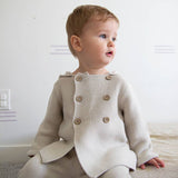 Hooded Double Button Baby Coat Jacket (Organic) 4 Colors