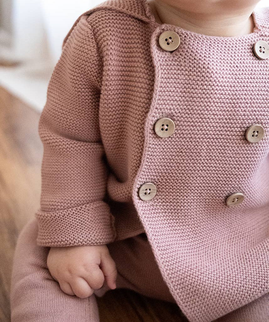 Hooded Double Button Baby Coat Jacket (Organic) 4 Colors