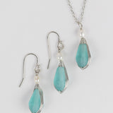 Aqua Pearl Silver Pendant Necklace