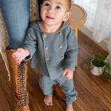 Hooded Double Button Baby Coat Jacket (Organic) 4 Colors