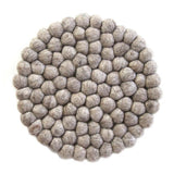 Light Grey Felt Ball Coasters - Set of 4