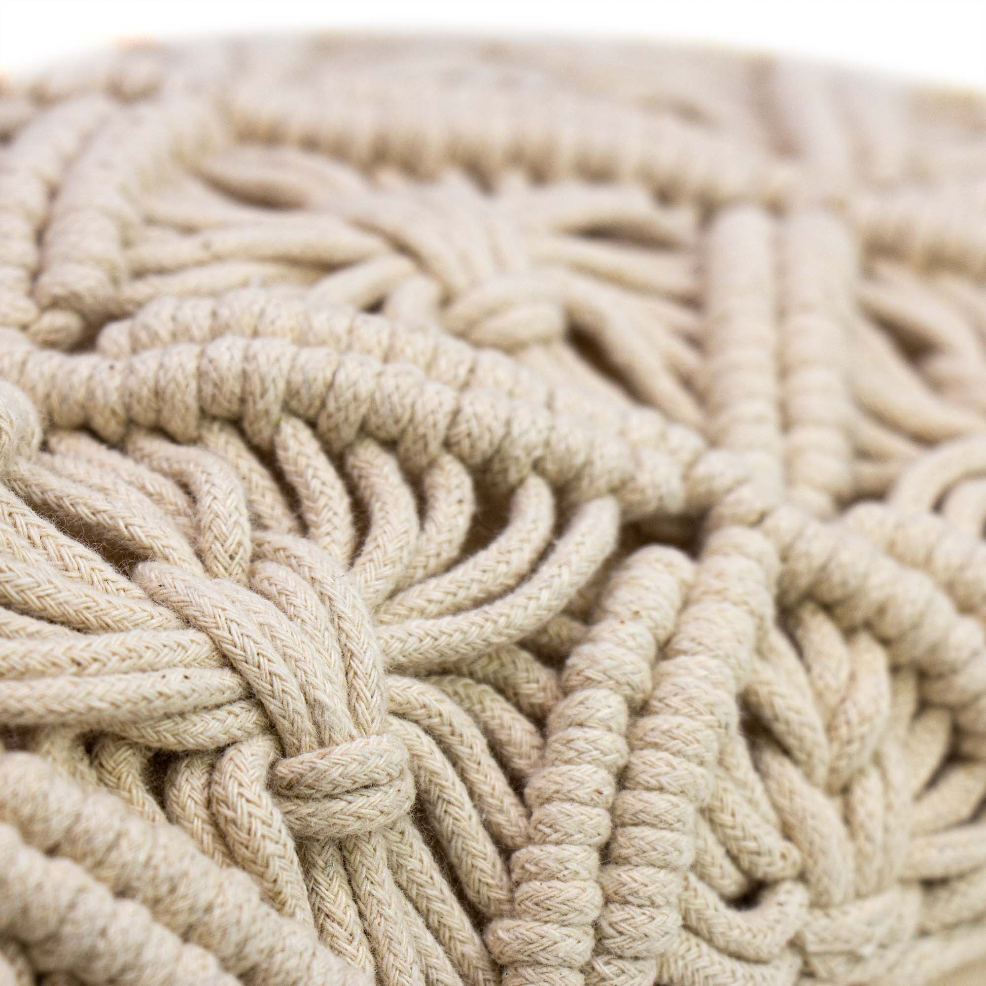 Macrame Pillow, Rectangular Beige