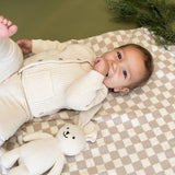 Avery Button & Pocket Chunky Sweater Knit Baby Cardigan