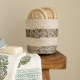 Dorakata Stitched Jute Basket - 5.5"H