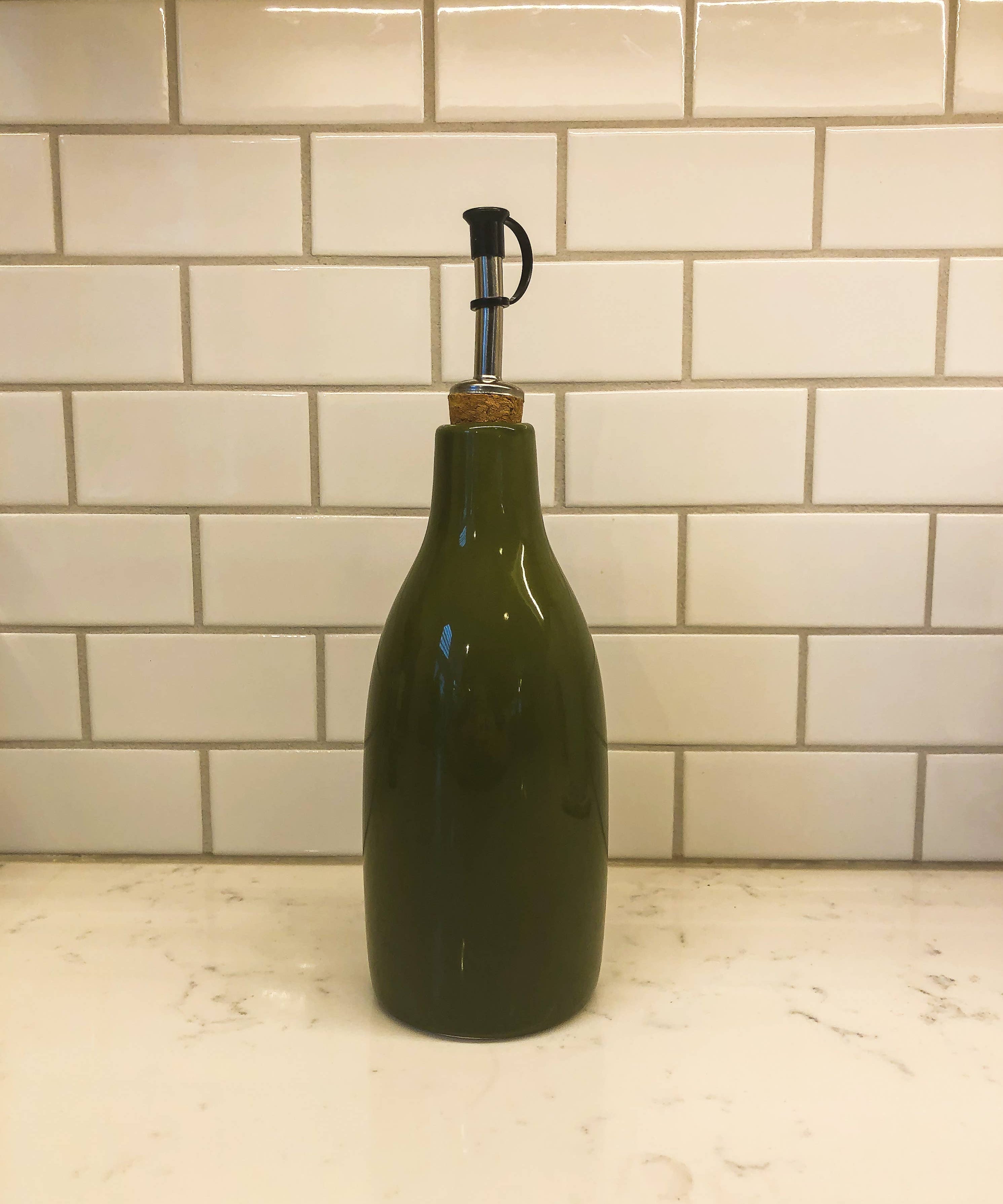 Oil & Vinegar Cruet - Olive Green