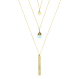 Triple Strand Multi-Way Pendant Necklace - Brass