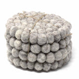 Light Grey Felt Ball Coasters - Set of 4