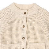 Avery Button & Pocket Chunky Sweater Knit Baby Cardigan