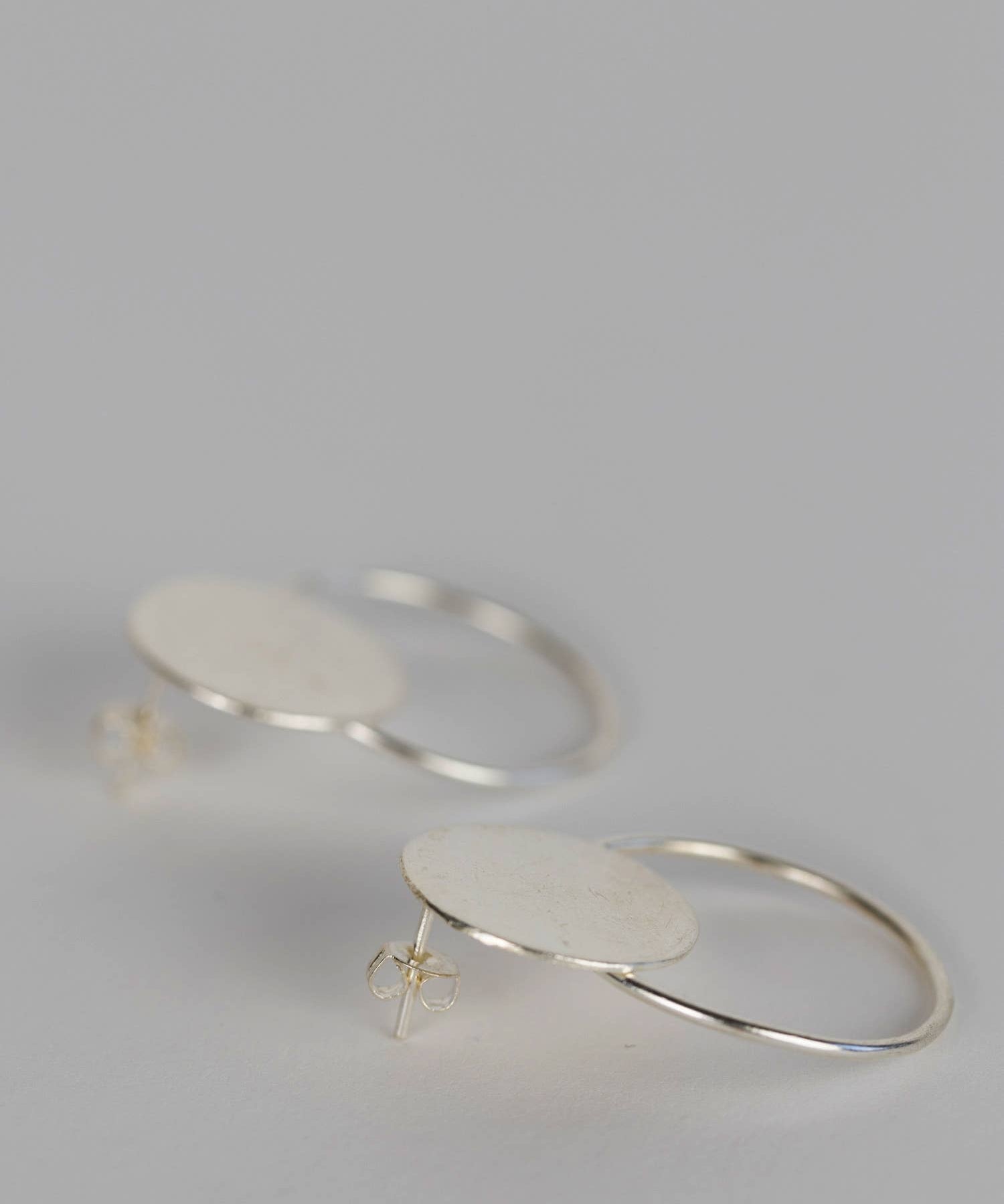 Silver Hoop Stud Earrings