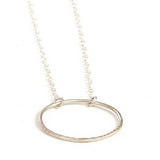 Oval Simplicity Textured Sterling Necklace