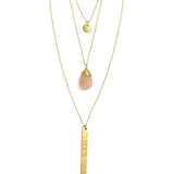 Triple Strand Multi-Way Pendant Necklace - Brass