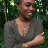 Delicate Dangle Crystal Stone Necklace