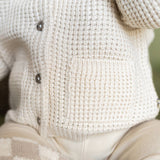 Avery Button & Pocket Chunky Sweater Knit Baby Cardigan