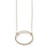 Oval Simplicity Textured Sterling Necklace